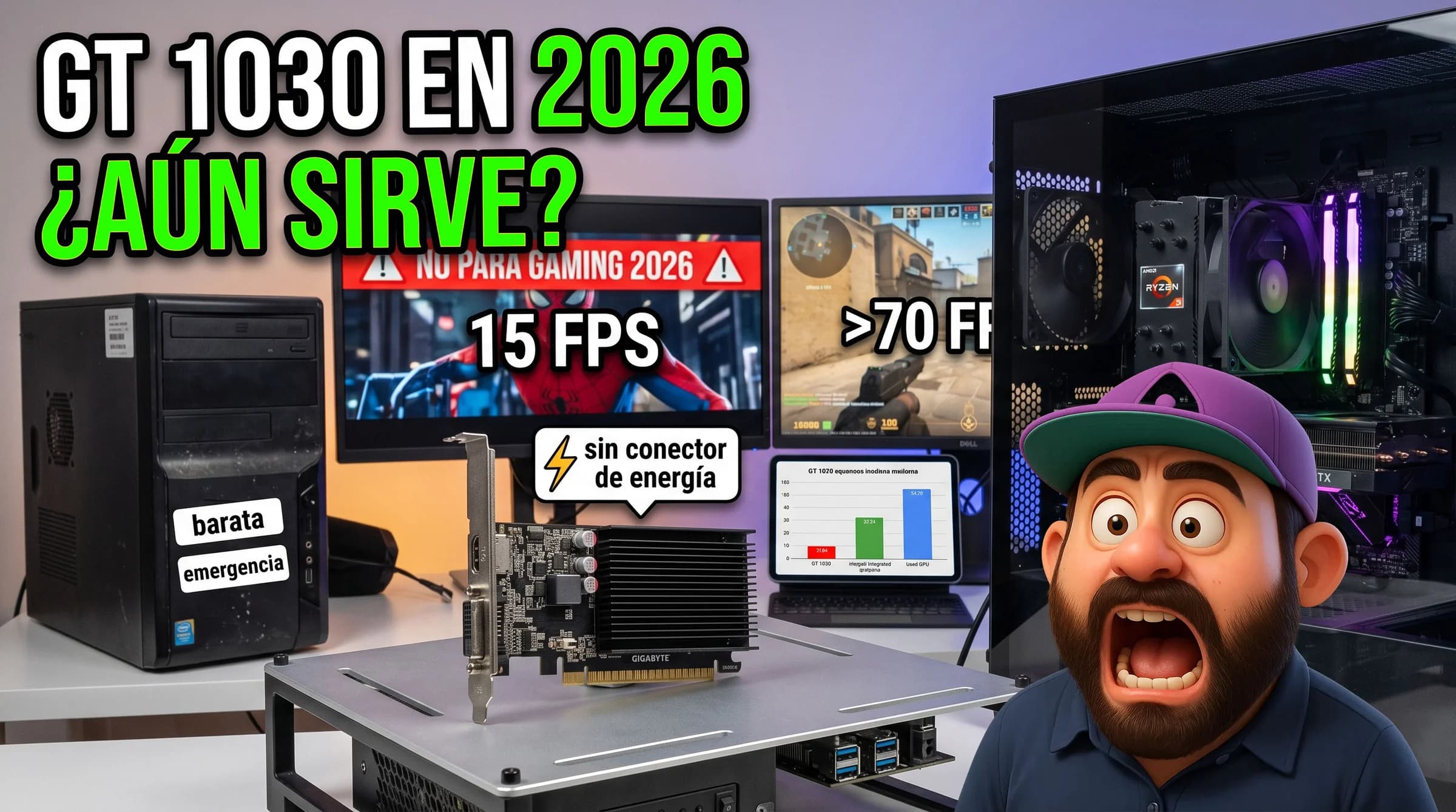 GT 1030 en 2026: la tarjeta barata que todavía da video, pero ya no salva a nadie para gaming