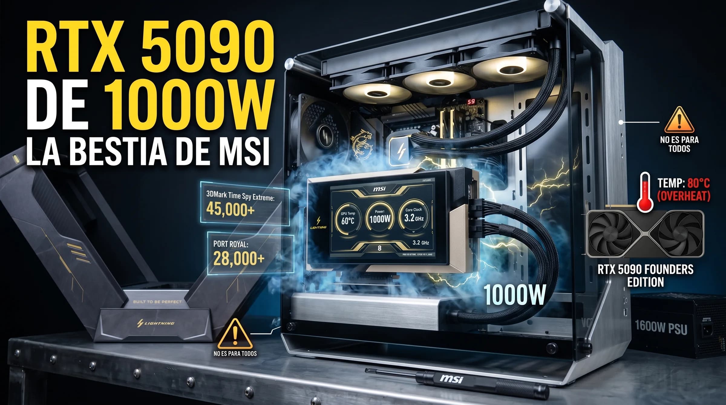 MSI GeForce RTX 5090 LIGHTNING Z: la tarjeta gráfica de 1000W que no quiere ser razonable, quiere romper récords