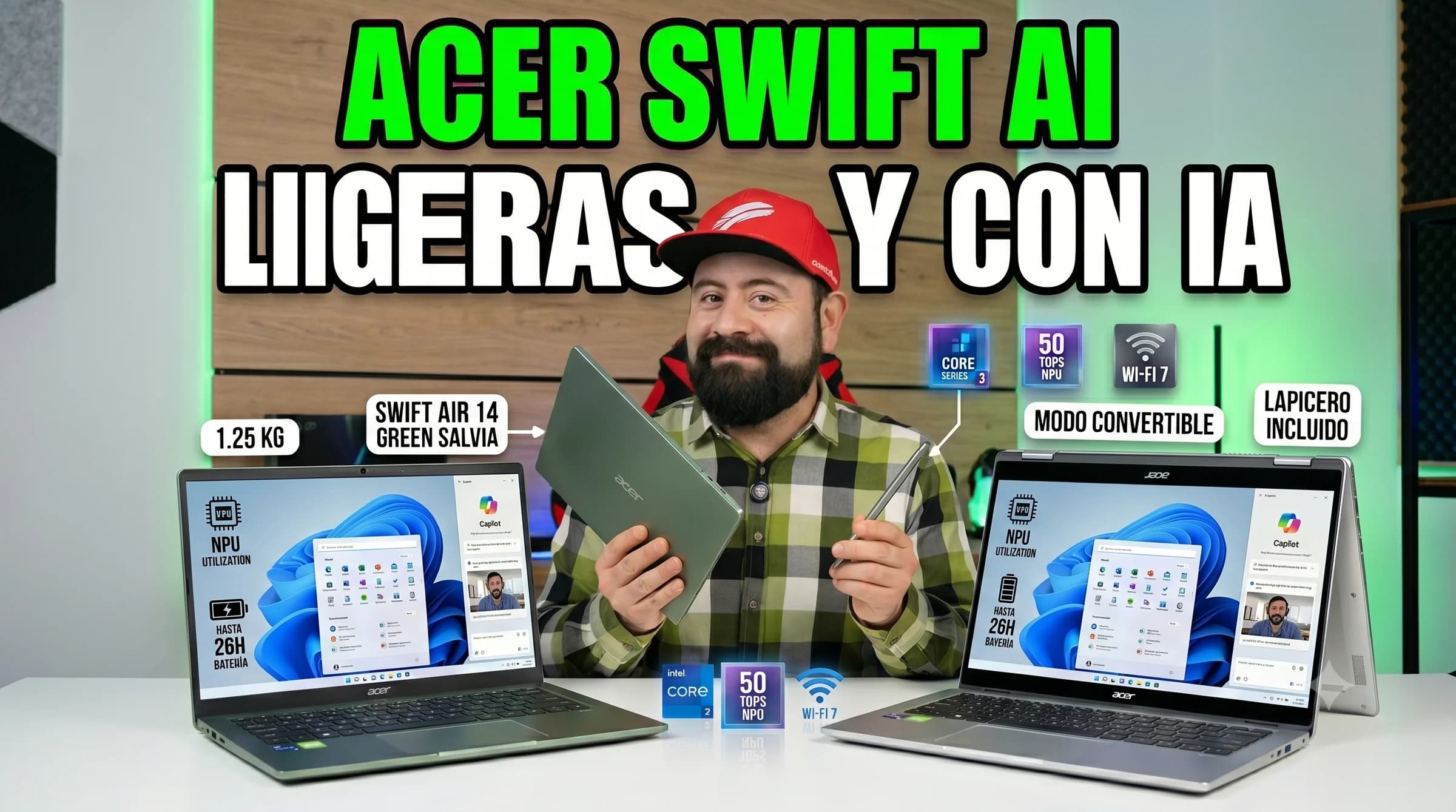 Acer Swift Air 14 y Swift Spin 14 AI: laptops ligeras, convertibles y con IA para quien quiere batería antes que fuegos artificiales