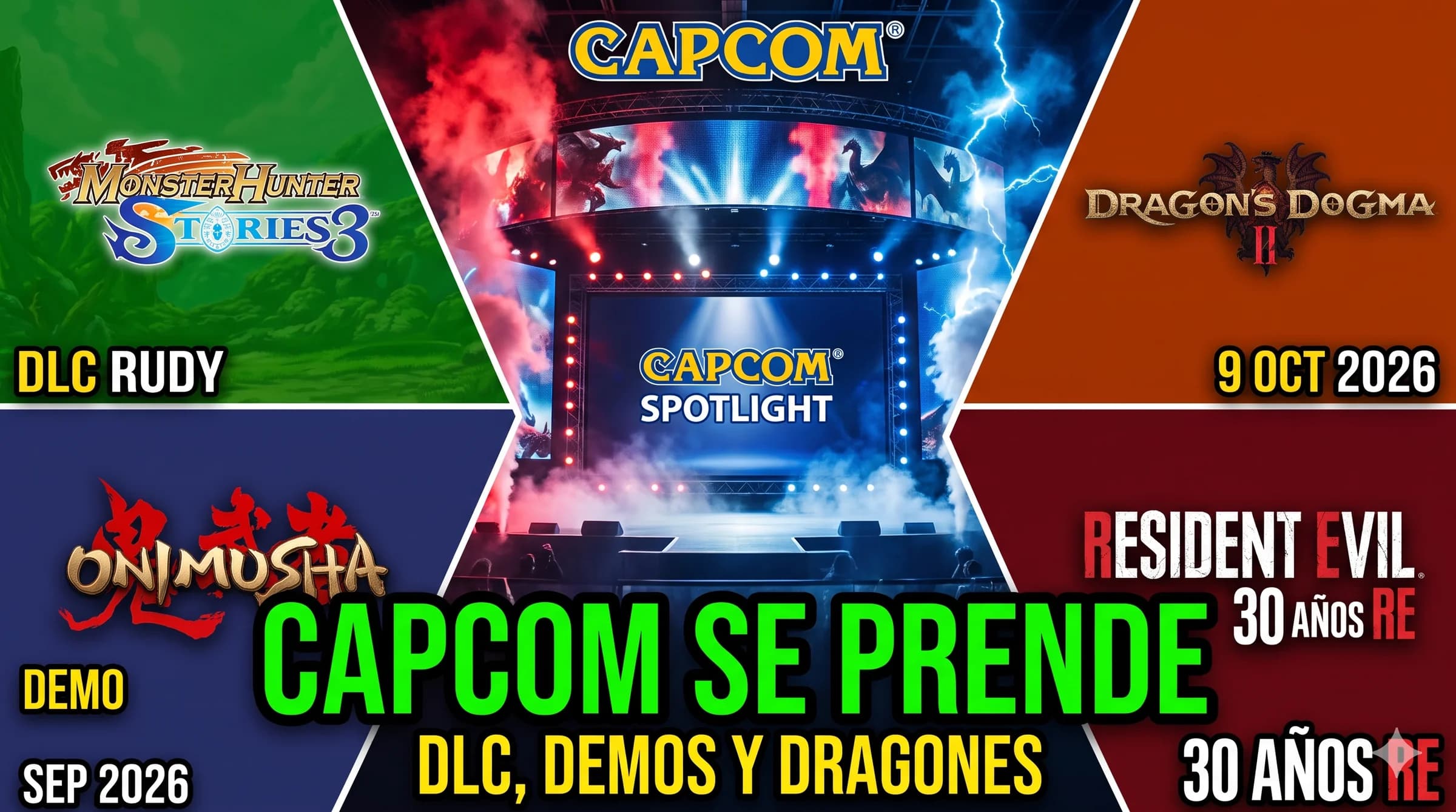 Capcom Spotlight enciende el verano: Monster Hunter Stories 3, Dragon’s Dogma 2: Dark Arisen, Onimusha y 30 años de Resident Evil