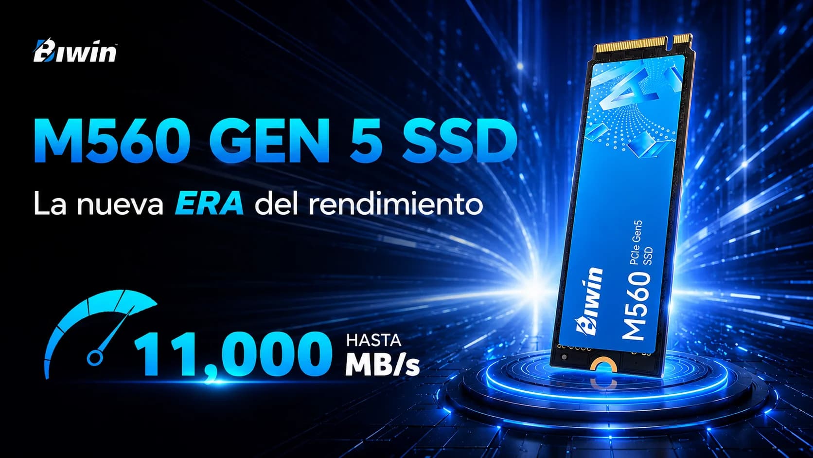 Biwin M560 Gen5 llega a México: 11 GB/s sin DRAM y consumo menor a 5.2 W