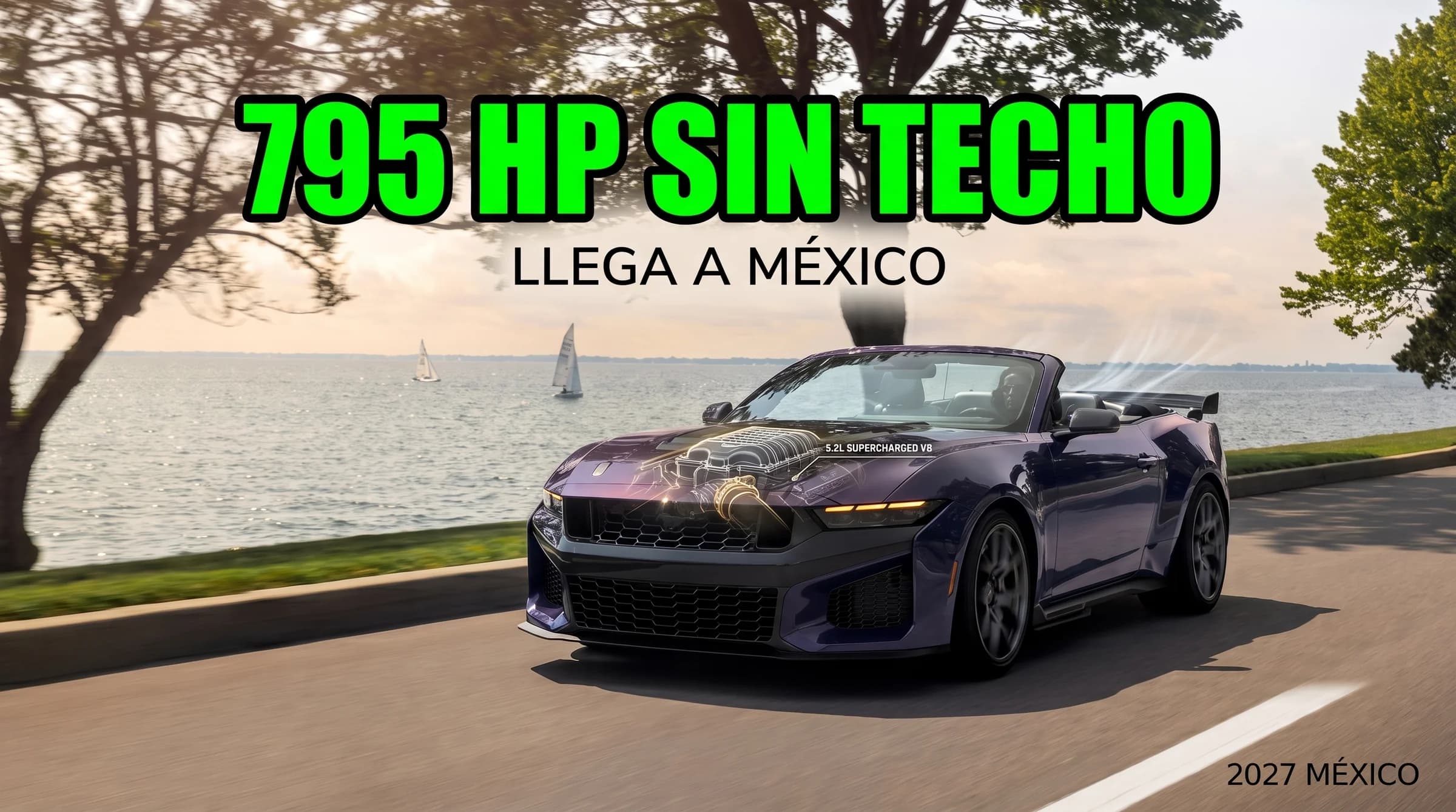 Ford Mustang Dark Horse SC Convertible llegará a México con 795 HP y un V8 supercargado