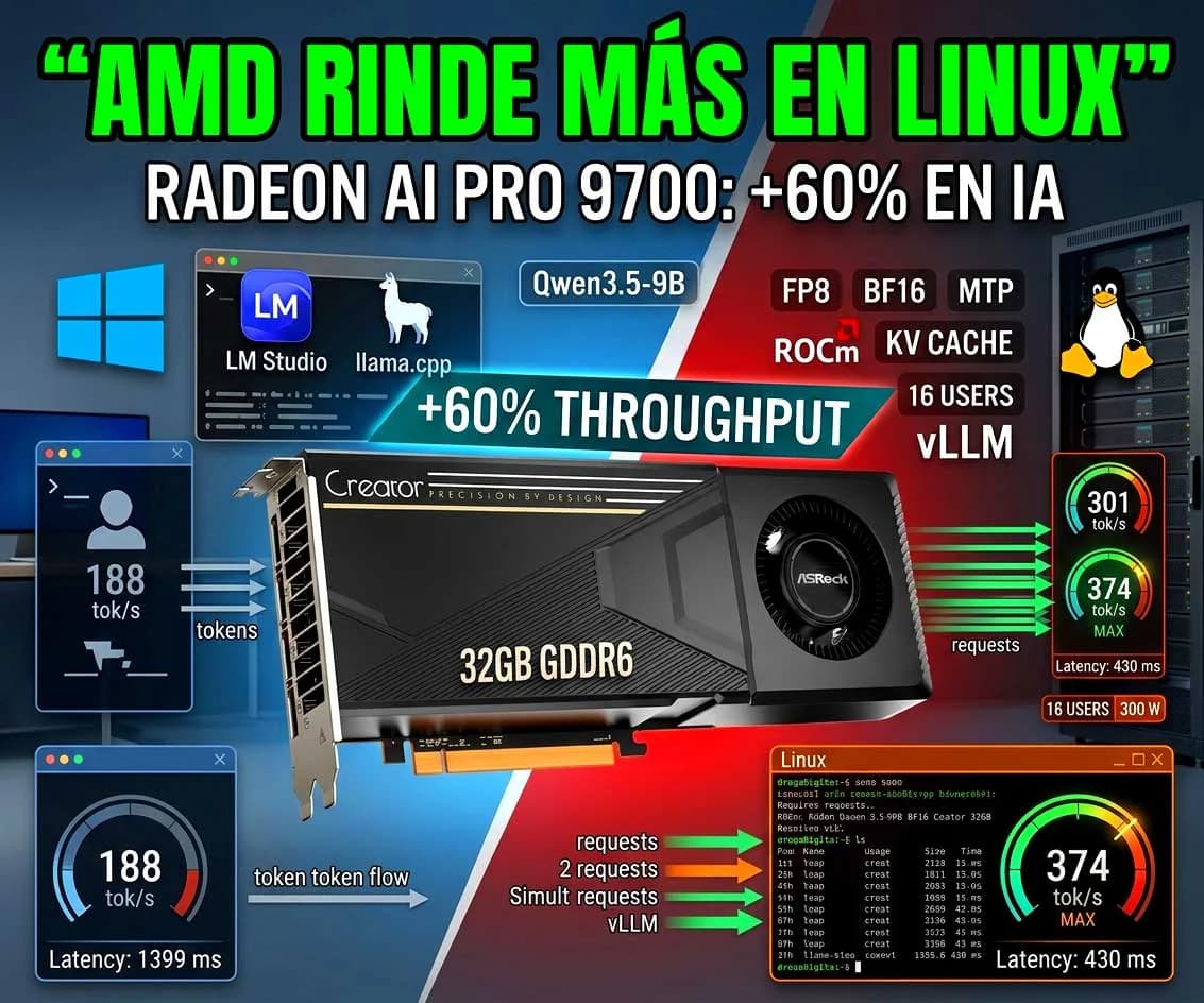 RADEON AI PRO 9700 windows vs linux SQARED