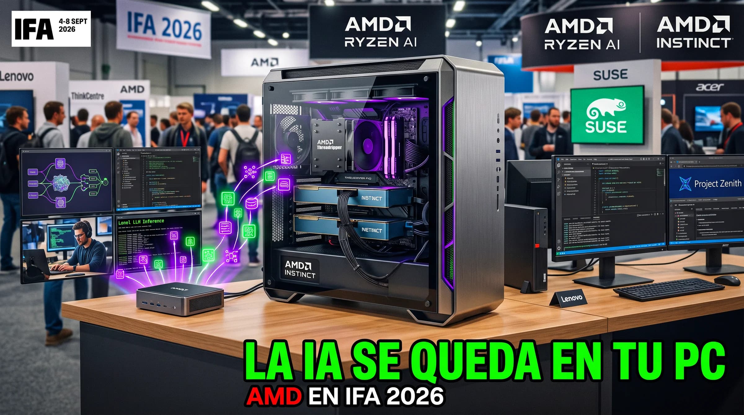 AMD lleva la IA personal a IFA 2026: Project Zenith, Ryzen AI Halo y una monstruosa Threadripper Halo Station
