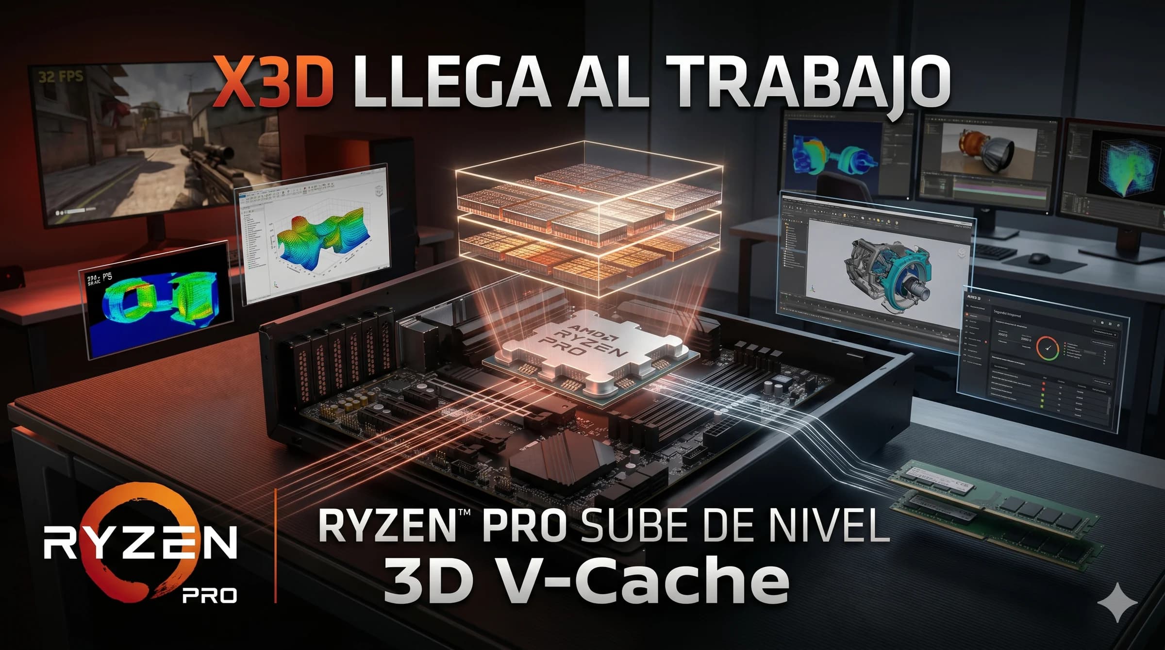 3D V-Cache Llega al mundo PRO: los Ryzen 9000 PRO ahora quieren seducir a workstations, OEMs y empresas que sí leen la letra chiquita