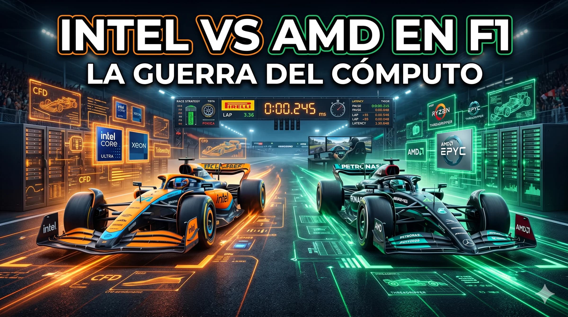 Intel entra a pista con McLaren: la F1 se convierte en otra guerra de cómputo contra AMD