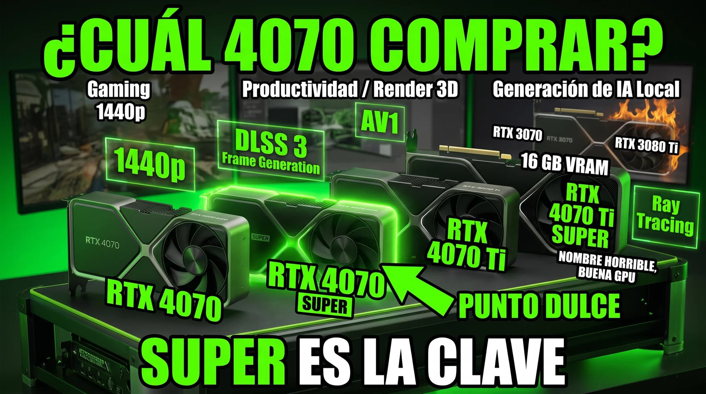 RTX 4070 vs 4070 SUPER vs 4070 Ti vs 4070 Ti SUPER: demasiadas variantes, pero un punto dulce muy claro