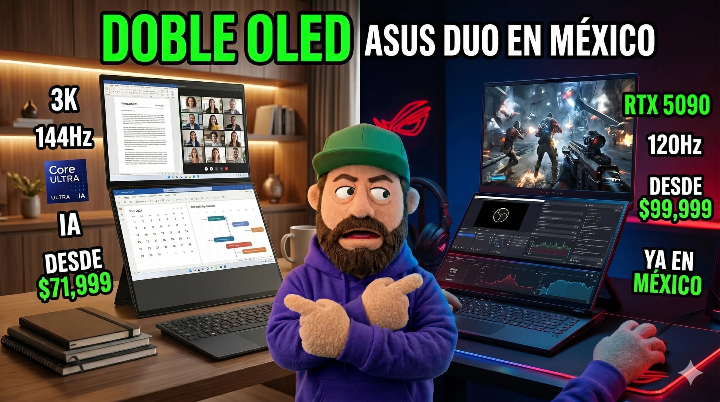 Zenbook DUO para productividad extrema y ROG Zephyrus Duo para gaming sin pedir permiso! ASUS trae a México sus laptops de doble pantalla